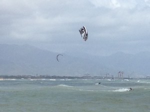 Waves rolling in across the entrance to the River di Magra 